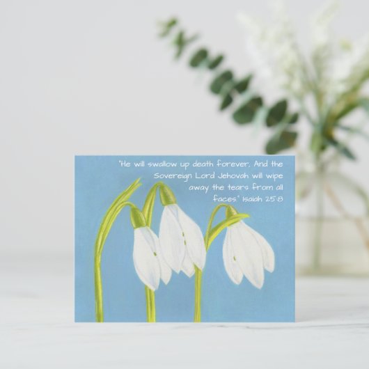 SnowDrops-Blume Postkarte (Stehend Vorderseite)