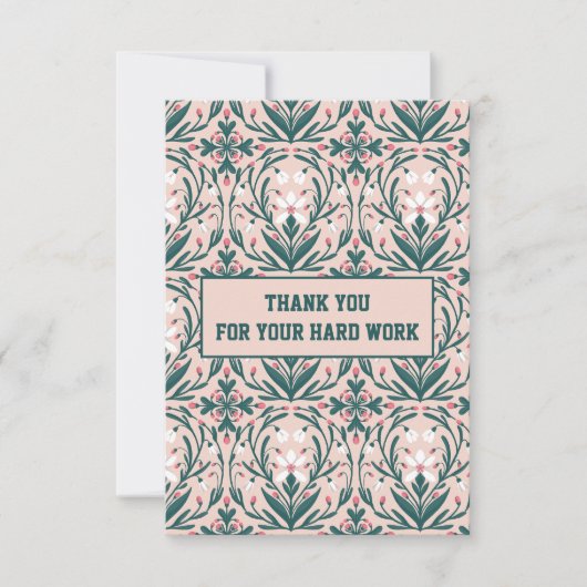 Snowdrops Blumenmuster Dankeskarte (Vorderseite)