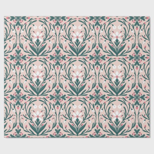 Snowdrops Blumenmuster Geschenkpapier (Flach)