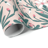 Snowdrops Blumenmuster Geschenkpapier (Rolleneckpunkt)