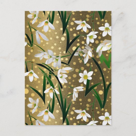 Snowdrops Chiyogami Postkarte (Vorderseite)