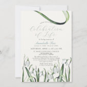 Snowdrops Feier zum Gedenken an die Beerdigung des Einladung (Vorderseite)