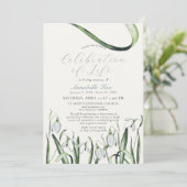 Snowdrops Feier zum Gedenken an die Beerdigung des Einladung (Stehend Vorderseite)