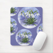 Snowdrops florale Initials trendy für sie Mousepad (Mit Mouse)