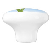 Snowdrops - Frühlingsblumen auf Wasserfarbe Blau Keramikknauf (Seitenansicht)