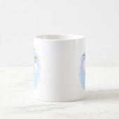 Snowdrops - Frühlingsblumen auf Wasserfarbe Blau Zweifarbige Tasse (Mittel)