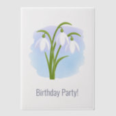 Snowdrops Frühlingsblumen auf Wasserfarbeneinsatz Pergament Einladungen (Vorderseite)