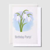 Snowdrops Frühlingsblumen auf Wasserfarbeneinsatz Pergament Einladungen (Versetzt)