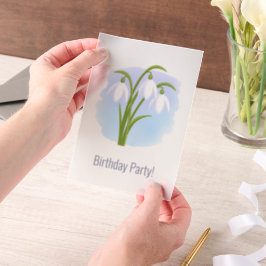 Snowdrops Frühlingsblumen auf Wasserfarbeneinsatz Pergament Einladungen