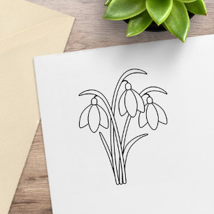 Snowdrops - Frühlingsblumen Gummistempel