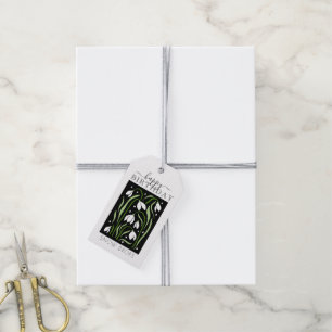 Snowdrops GLÜCKLICH BIRTHDAY Geschenkmarke Geschenkanhänger