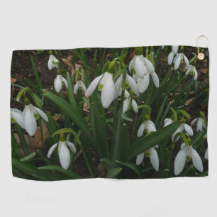 Snowdrops I (Galanthus) Weiße Frühlingsblumen Golfhandtuch