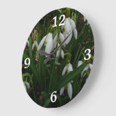 Snowdrops I (Galanthus) Weiße Frühlingsblumen Große Wanduhr (Winkel)