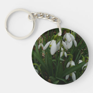 Snowdrops I (Galanthus) Weiße Frühlingsblumen Schlüsselanhänger