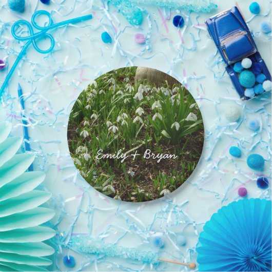 Snowdrops II (Galanthus) Frühlingsflora Pappteller (Party)