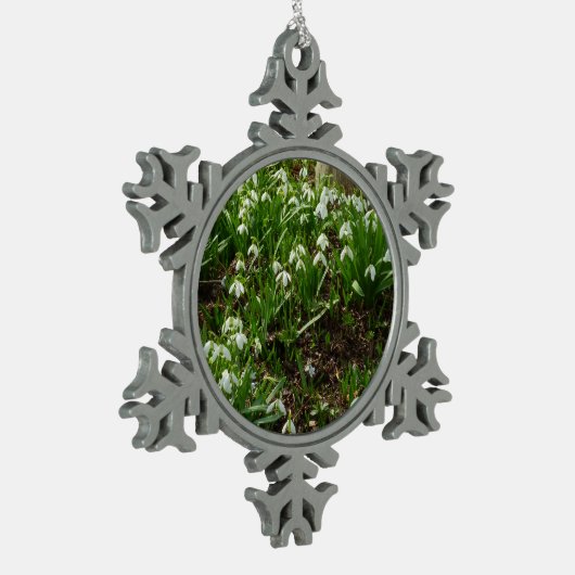 Snowdrops II (Galanthus) Frühlingsflora Schneeflocken Zinn-Ornament (Links)