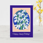 Snowdrops Januar Geburtstagskarte Karte (Gelbe Blume)
