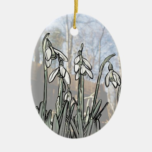 Snowdrops Keramikornament (Vorne)