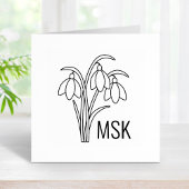 Snowdrops - Monogramm Frühlingsblumen Gummistempel