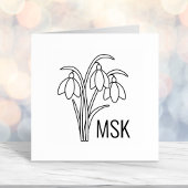 Snowdrops - Monogramm Frühlingsblumen Permastempel