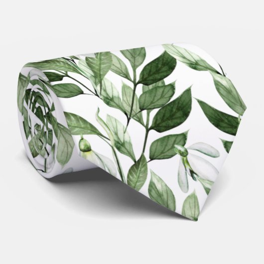 Snowdrops Muster Krawatte (Gerollt)