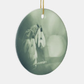 Snowdrops Nature Foto Keramik Ornament (Rechts)