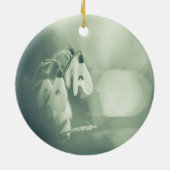 Snowdrops Nature Foto Keramik Ornament (Hinten)