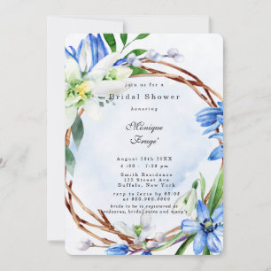 Snowdrops Scilla Spring Floral Brautparty Einladung