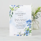 Snowdrops Scilla Spring Floral Engagement Party Einladung (Stehend Vorderseite)