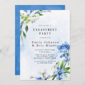 Snowdrops Scilla Spring Floral Engagement Party Einladung (Vorne/Hinten)