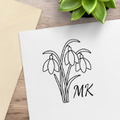 Snowdrops Spring Flowers Monogram Initials Gummistempel