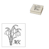 Snowdrops Spring Flowers Monogram Initials Gummistempel (Stempel)