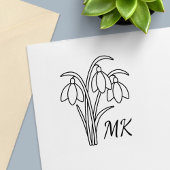 Snowdrops Spring Flowers Monogram Initials Permastempel