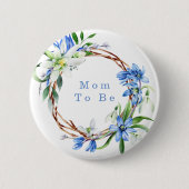 Snowdrops und Scilla Spring Floral Boy Baby Shower Button (Vorderseite)