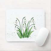 Snowdrops weiße Blume Wasserfarbe Frühjahr Rustika Mousepad (Mit Mouse)
