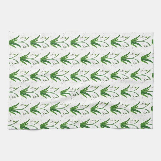 Snowdrops Weiße Blume Wasserfarbe Geschirrtuch (Horizontal)