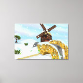 Snowdrops Windmühle Leinwanddruck (Vorderseite)