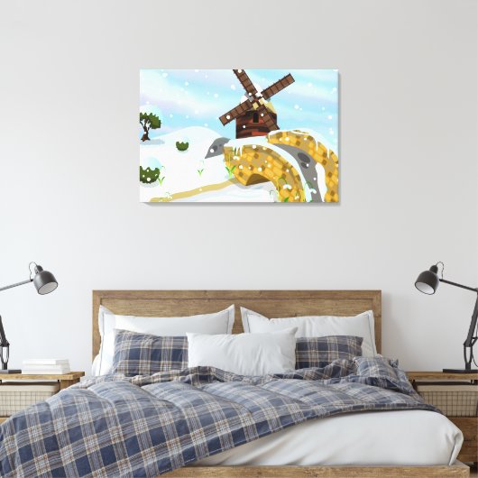 Snowdrops Windmühle Leinwanddruck (Insitu (Schlafzimmer))