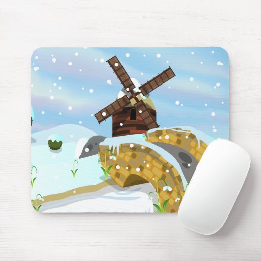 Snowdrops Windmühle Mousepad (Mit Mouse)