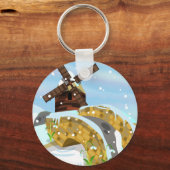 Snowdrops Windmühle Schlüsselanhänger (Vorderseite)