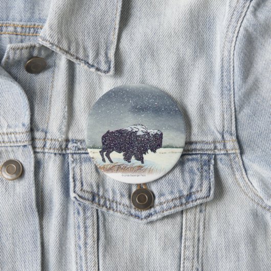 Snowdusted Bison-Malerei Button (Beispiel)
