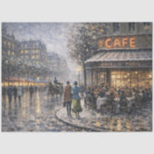 Snowfall at a Parisian Café Seidenpapier (Vorderseite)