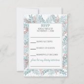 Snowfall Ferns Winter Wedding RSVP Card (Vorderseite)