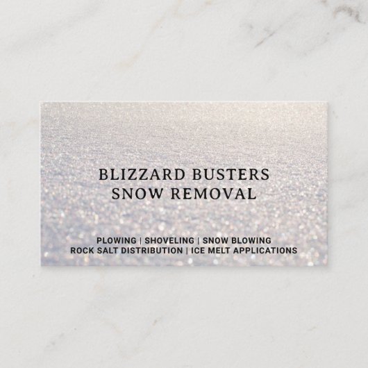 Snowfall-Fotografie der Schneeräumgesellschaft Visitenkarte (Vorderseite)