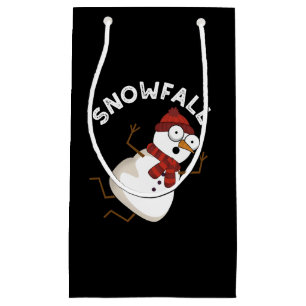 Snowfall Funny Snow Pun Dark BG Kleine Geschenktüte