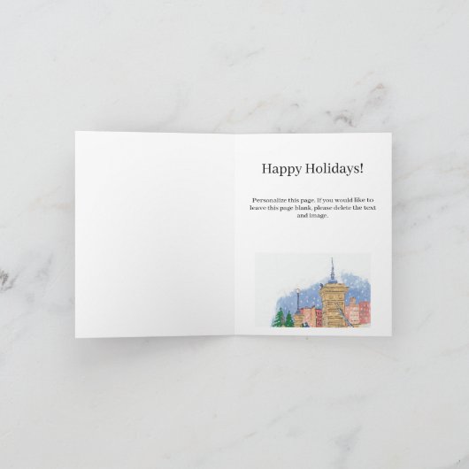 Snowfall Lagoon Holiday Card Karte (Innenseite)