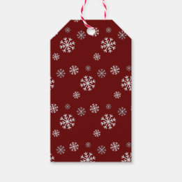Snowfall Red Gift Tag Geschenkanhänger