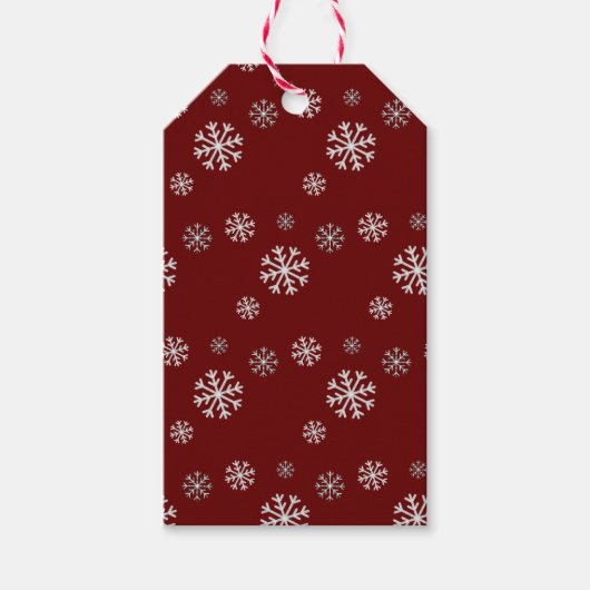 Snowfall Red Gift Tag Geschenkanhänger (Vorderseite)