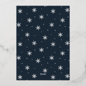 Snowfall Script Weihnachts-Foto Folien Feiertagskarte (Rückseite)