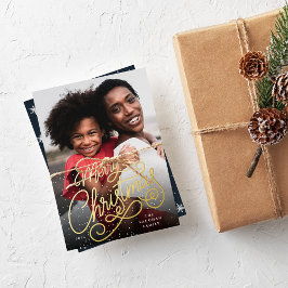 Snowfall Script Weihnachts-Foto Folien Feiertagskarte